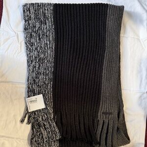 Calvin Klein Black and Gray Knit Scarf